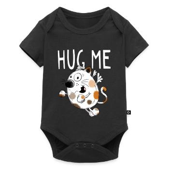 Hug Me Chat dessin animé - Cadeau - Body à manches courtes Premium Bébé - noir - Devant