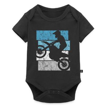 Motorrad Enduro Motocross Retro Motorcross Stunt - Baby Premium short-sleeve bodysuit - black - Front