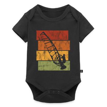 Windsurfing Retro Windsurfer Surfing Windsurfing - Baby Premium short-sleeve bodysuit - black - Front