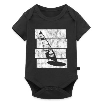 Windsurfing Windsurfers Retro Windsurfing Surfing - Baby Premium short-sleeve bodysuit - black - Front