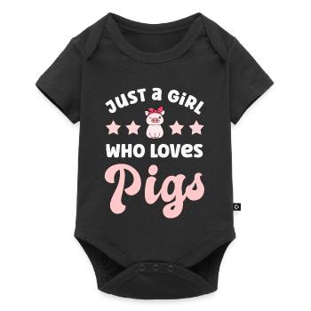 Pig pigs - Baby Premium short-sleeve bodysuit - black - Front