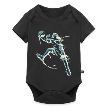 Basket - basket-ball en bleu - Jordan - Body à manches courtes Premium Bébé - noir - Devant