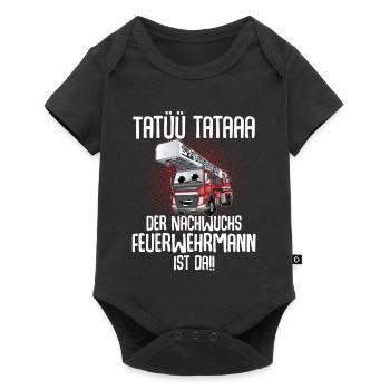 Feuerwehr Kinder Nachwuchs Feuerwehrmann - Baby Premium Kurzarmbody - Schwarz - Vorne