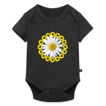 Sunflowers with Marguerite Floral Pattern Flower - Baby Premium short-sleeve bodysuit - black - Front