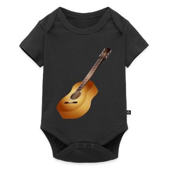 belle guitare acoustique 3D dans des tons chauds - Body à manches courtes Premium Bébé - noir - Devant