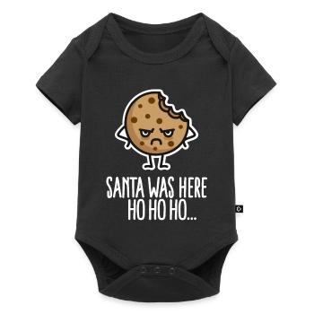 Funny Christmas Santa Claus Santa Cookie - Baby Premium short-sleeve bodysuit - black - Front