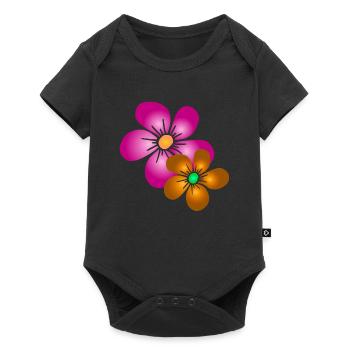 colorful flower bouquet floral flower tendril floral - Baby Premium short-sleeve bodysuit - black - Front