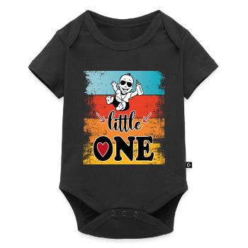 Baby Junge Boy Einzigartig Little One - Baby Premium Kurzarmbody - Schwarz - Vorne