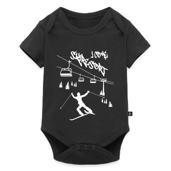 Station de ski Je viens ! - Body à manches courtes Premium Bébé - noir - Devant