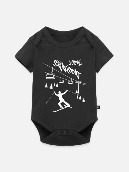Skigebiet ich komme ! - Baby Premium Kurzarmbody - Schwarz