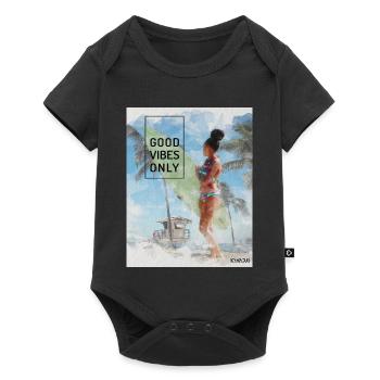 Beach Surfer Girl – Positive Vibes - Baby Premium short-sleeve bodysuit - black - Front