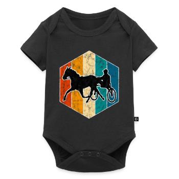 Trotter courses de trot dans un style rétro ou vintage - Body à manches courtes Premium Bébé - noir - Devant