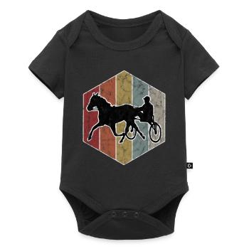 Trotter courses de trot dans un style rétro ou vintage - Body à manches courtes Premium Bébé - noir - Devant