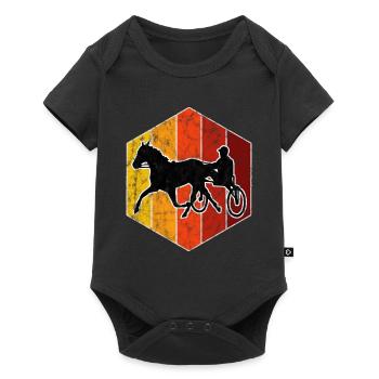 Trotter courses de trot dans un style rétro ou vintage - Body à manches courtes Premium Bébé - noir - Devant