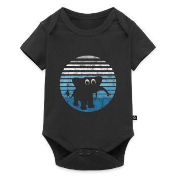 Eléphant éléphant pour enfants - Body à manches courtes Premium Bébé - noir - Devant
