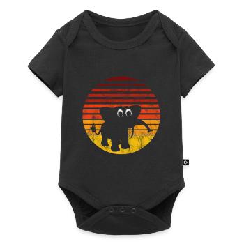 Eléphant éléphant pour enfants - Body à manches courtes Premium Bébé - noir - Devant
