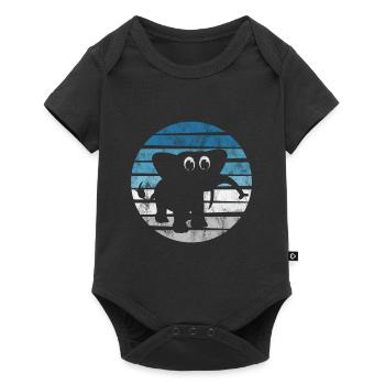Elefanten Elefant für Kinder - Baby Premium Kurzarmbody - Schwarz - Vorne