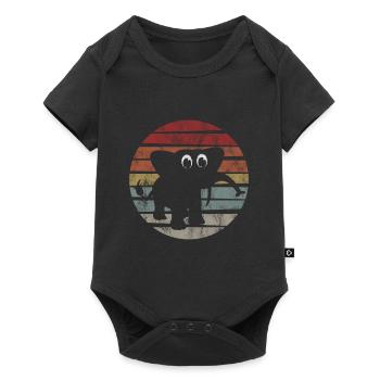 Elefanten Elefant für Kinder - Baby Premium Kurzarmbody - Schwarz - Vorne