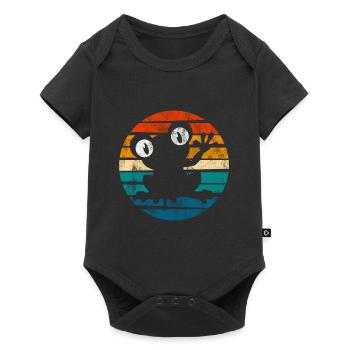 Frosch Frösche Geschenk für Kinder Lustig Witzig - Baby Premium Kurzarmbody - Schwarz - Vorne