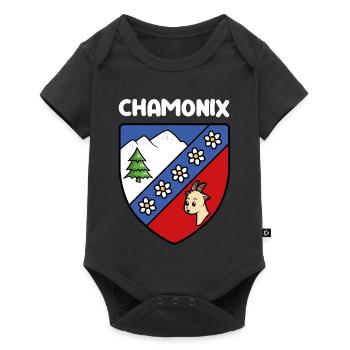 Flag Mignon Chamonix Mont Blanc Haute Savoie - Baby Premium short-sleeve bodysuit - black - Front