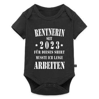 Rentnerin 2023 Pension Ruhestand Frau Geschenk - Baby Premium Kurzarmbody - Schwarz - Vorne