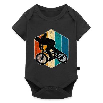 BMX Rad Fahrrad Retro Geschenk Bicycle Motocross - Baby Premium Kurzarmbody - Schwarz - Vorne