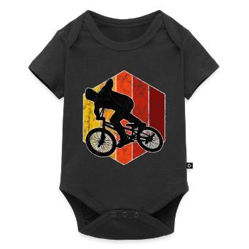 BMX Rad Fahrrad Retro Geschenk Bicycle Motocross - Baby Premium Kurzarmbody - Schwarz - Vorne