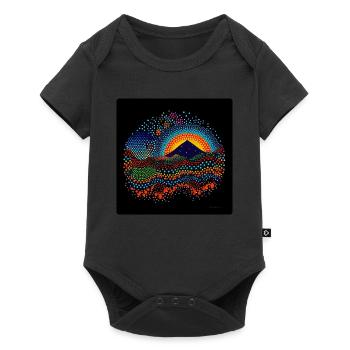 Punktmalerei der Aborigines - Baby Premium Kurzarmbody - Schwarz - Vorne