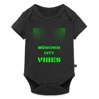 München City Vibes - Disco, Techno, Party, Club - Baby Premium Kurzarmbody - Schwarz - Vorne