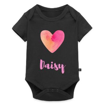 Daisy Heart Girl Pastel Aesthetic Shirt - Baby Premium short-sleeve bodysuit - black - Front