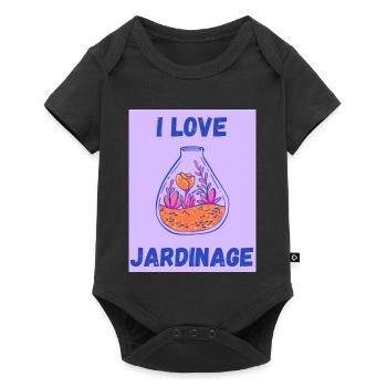 I LOVE,JARDINAGE,PRINTEMPS,HUMOUR,RETRAITE - Body à manches courtes Premium Bébé - noir - Devant