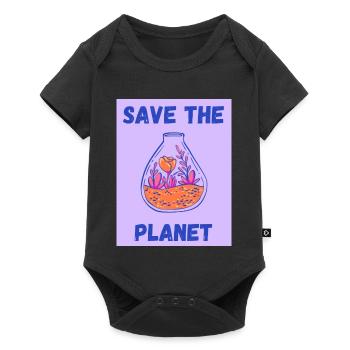 ECOLOGY. PLANET. NATURE. GARDEN. TREE. FLOWER - Baby Premium short-sleeve bodysuit - black - Front