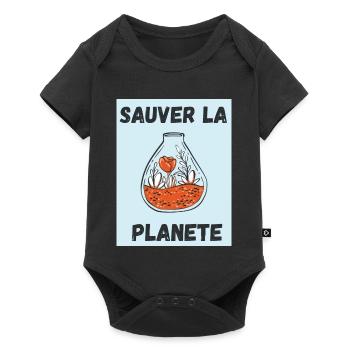 PLANETE. JOUR DE LA TERRE. ECOLOGIE. PLANET. VEGAN - Body à manches courtes Premium Bébé - noir - Devant