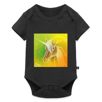 Gentle golden unicorn - Sonja Ariel von Staden - Baby Premium short-sleeve bodysuit - black - Front