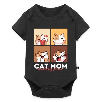 Maman chatte Purfffectly fière - Body à manches courtes Premium Bébé - noir - Devant