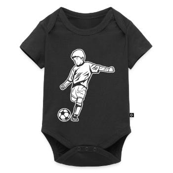 Dessin de garçon de football - Body à manches courtes Premium Bébé - noir - Devant