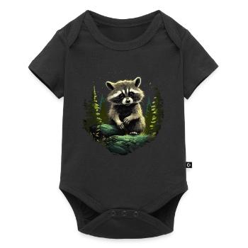 Raccoon Raccoon Nature Baby Raccoon - Baby Premium short-sleeve bodysuit - black - Front