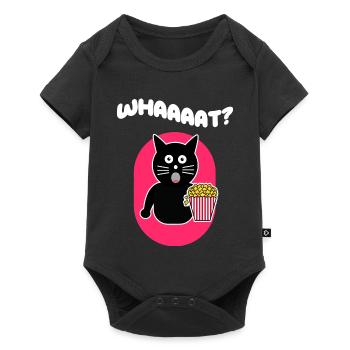 Popcorn Katze Movies Streaming Film Schauen Serien - Baby Premium Kurzarmbody - Schwarz - Vorne