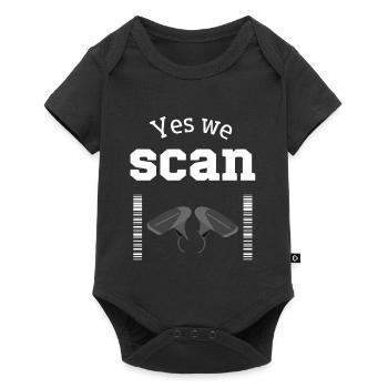 Oui, nous scannons, scanner, code-barres - Body à manches courtes Premium Bébé - noir - Devant