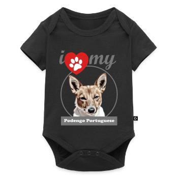 I Love My Podengo Português liso - Baby Premium short-sleeve bodysuit - black - Front