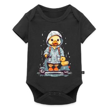Canard mignon avec rouleau - Body à manches courtes Premium Bébé - noir - Devant