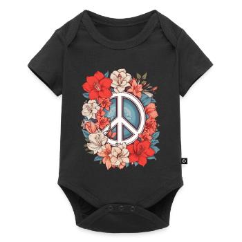 Signe de paix - Body à manches courtes Premium Bébé - noir - Devant
