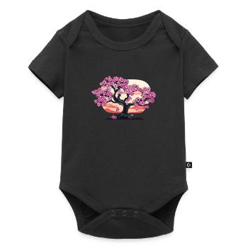 Cherry Blossom Tree Sunset - Chemise Anime - Body à manches courtes Premium Bébé - noir - Devant