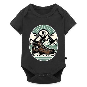 Drawing Hiker Mountain Hiking Shoe - Baby Premium short-sleeve bodysuit - black - Front