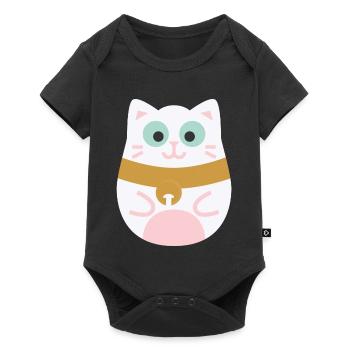Maneki Neko L Japanese lucky cat - Baby Premium short-sleeve bodysuit - black - Front