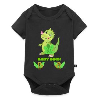 Cute Baby Dinosaur Fantasy Illustration - Baby Premium short-sleeve bodysuit - black - Front
