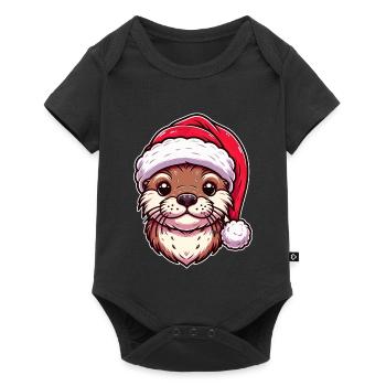 Christmas Otter Magic - Festive Design - Baby Premium short-sleeve bodysuit - black - Front