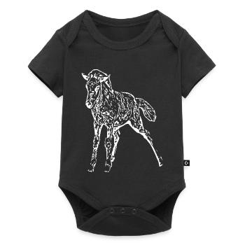 cheval blanc cheval blanc t-shirt cadeau cavalier - Body à manches courtes Premium Bébé - noir - Devant