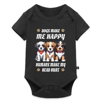 Les chiens me rendent heureuse... - Body à manches courtes Premium Bébé - noir - Devant
