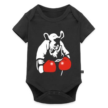 Rhinocéros boxeur - Body à manches courtes Premium Bébé - noir - Devant